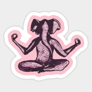 Yoga Elephant Sticker